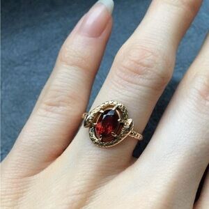 ISO***IN SEARCH OF, do not buy***Gold Snake and Red Garnet Ring